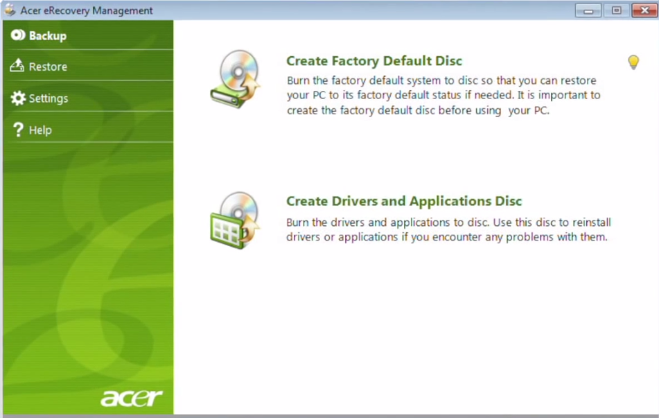  acer vista recovery disk 
