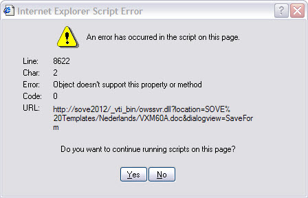 an error transpired in the script on this internetsite ie6