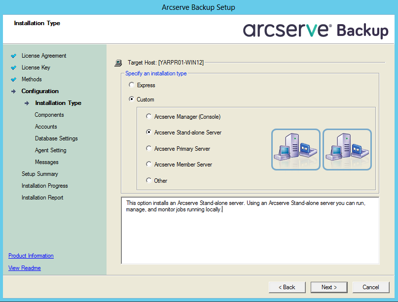 arcserve error failed to create empty document
