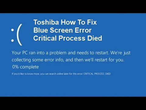 blue screen of death on toshiba laptop
