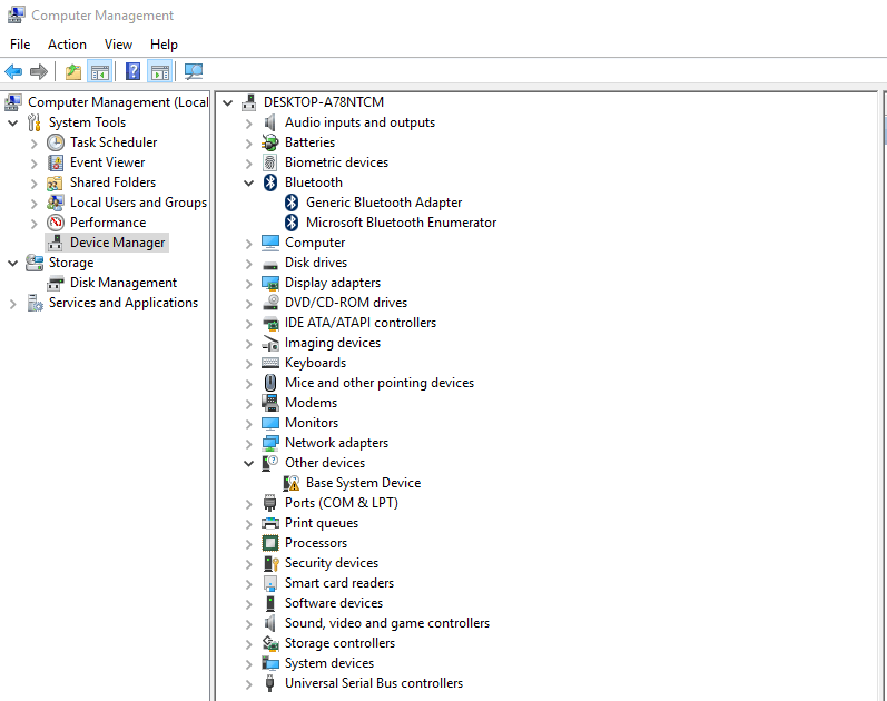 Bluetooth nie jest obsługiwany na serwerze Windows