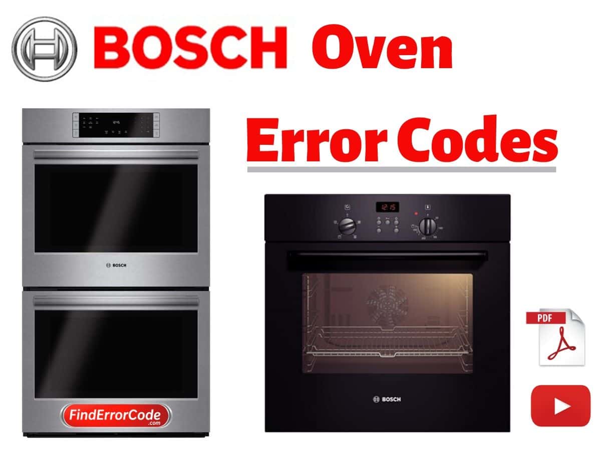 bosch built in oven error codes