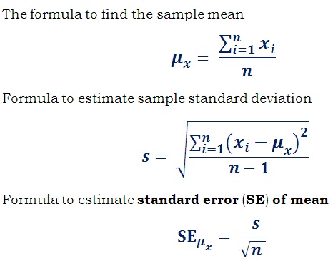 calculating estimated standard error