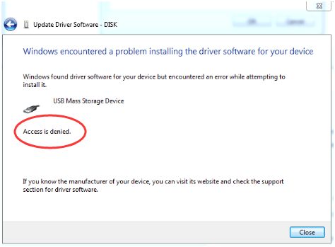 cannot install owner access denied windows 7