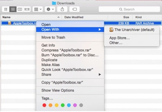 невозможно открыть RAR-файлы на Mac