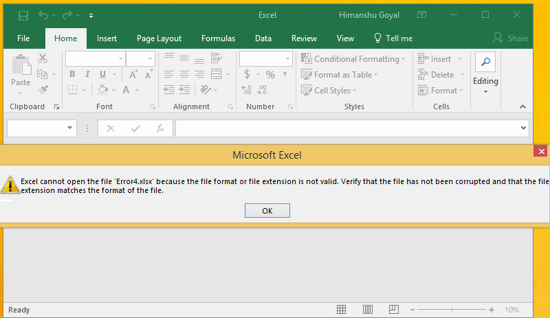 no se puede conservar el documento xls de Windows