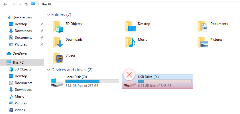 não é possível ver unidades no Windows Explorer