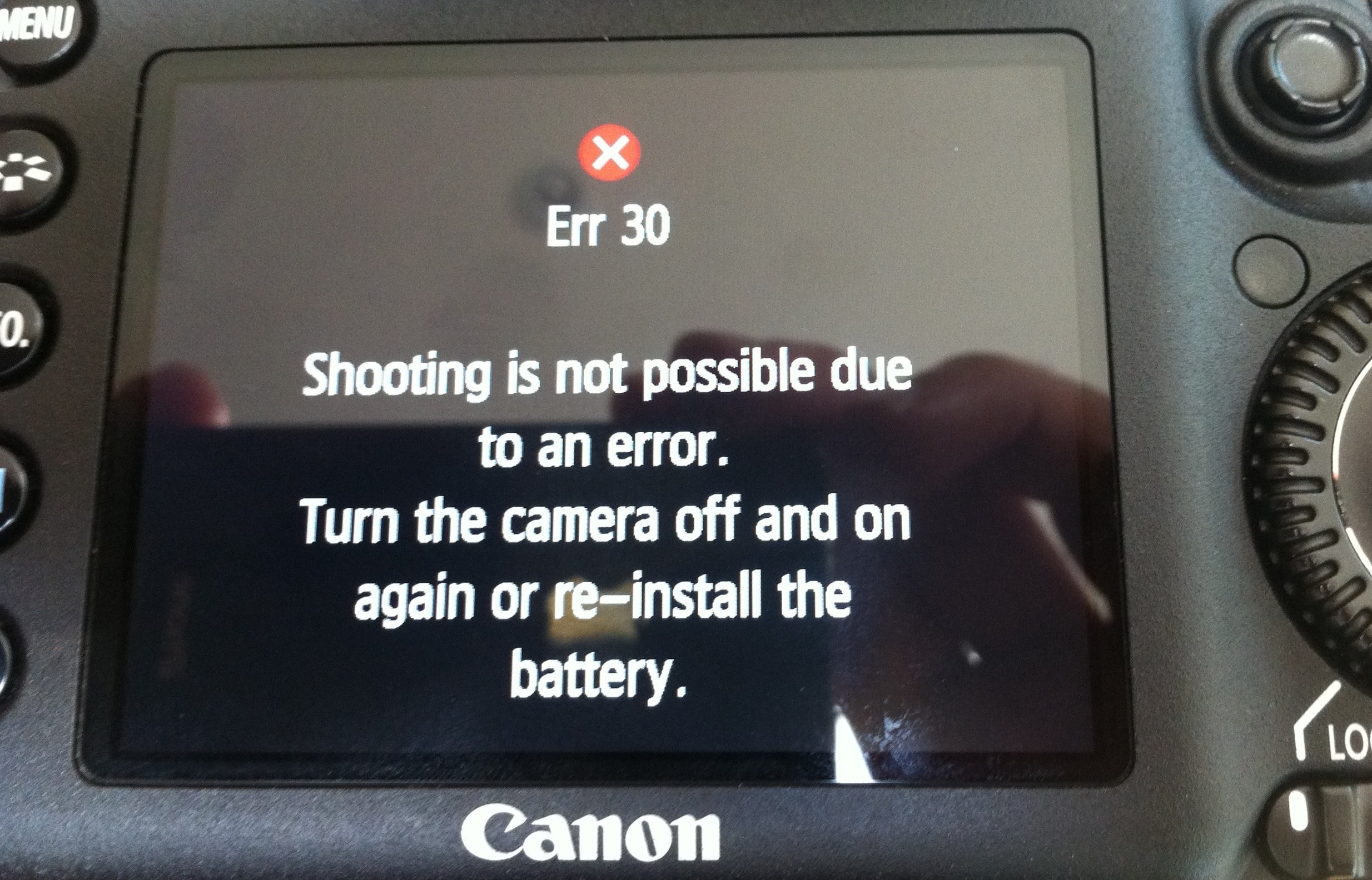 erro da câmera digital Canon nas mensagens de julgamento