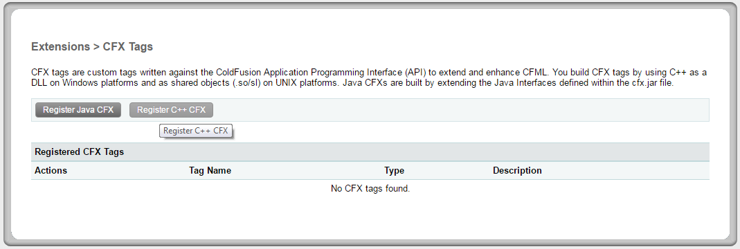 cfx tag not registered
