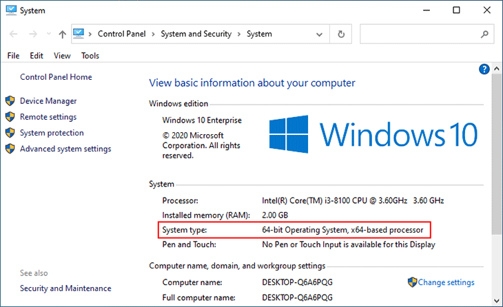 check windows systeemtype