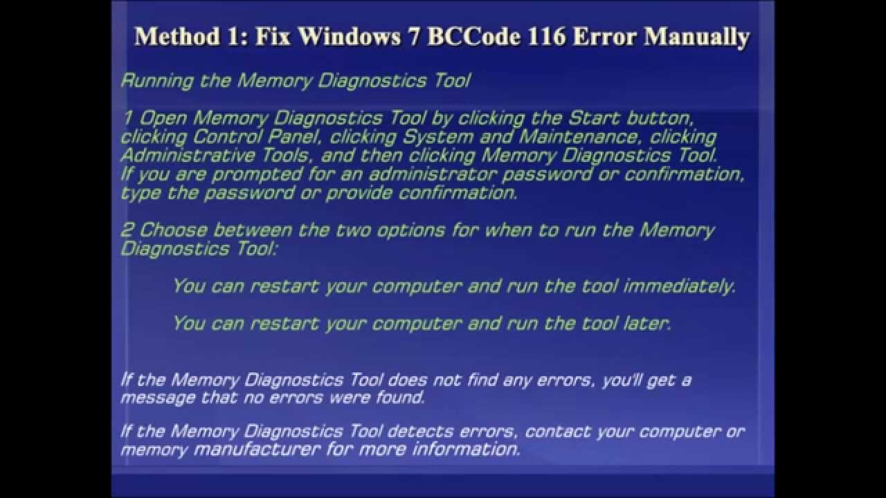 computer error 116