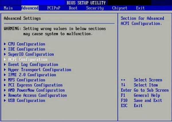configure BIOS settings windows 7