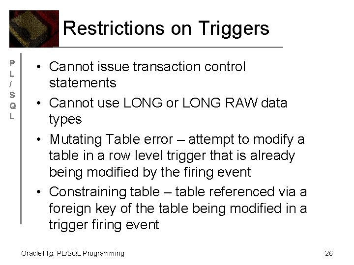 constraining table error