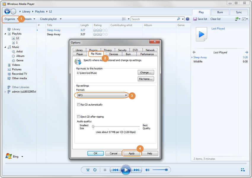 MP3 in WAV nur in Windows Media umwandeln