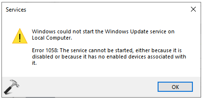 kunde inte starta Windows plan error 1058