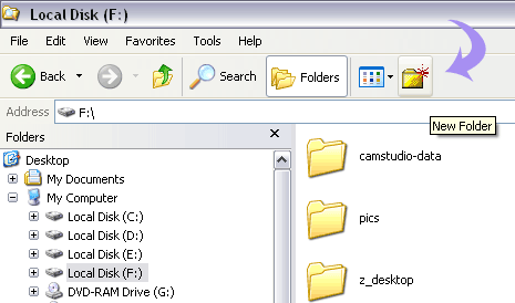 creazione di nuove cartelle in Windows Vista