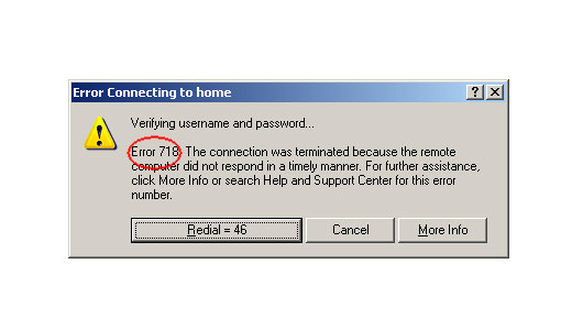 dial up error 718