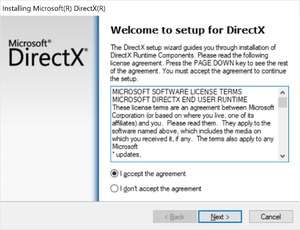 librerie di runtime directx per Windows 7