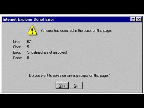 desabilitar caixa de diálogo de erro de script de filme do Internet Explorer