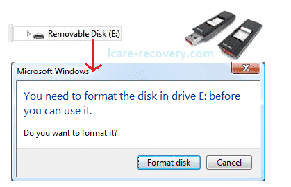 le disque n'est pas formaté erreur lecteur flash