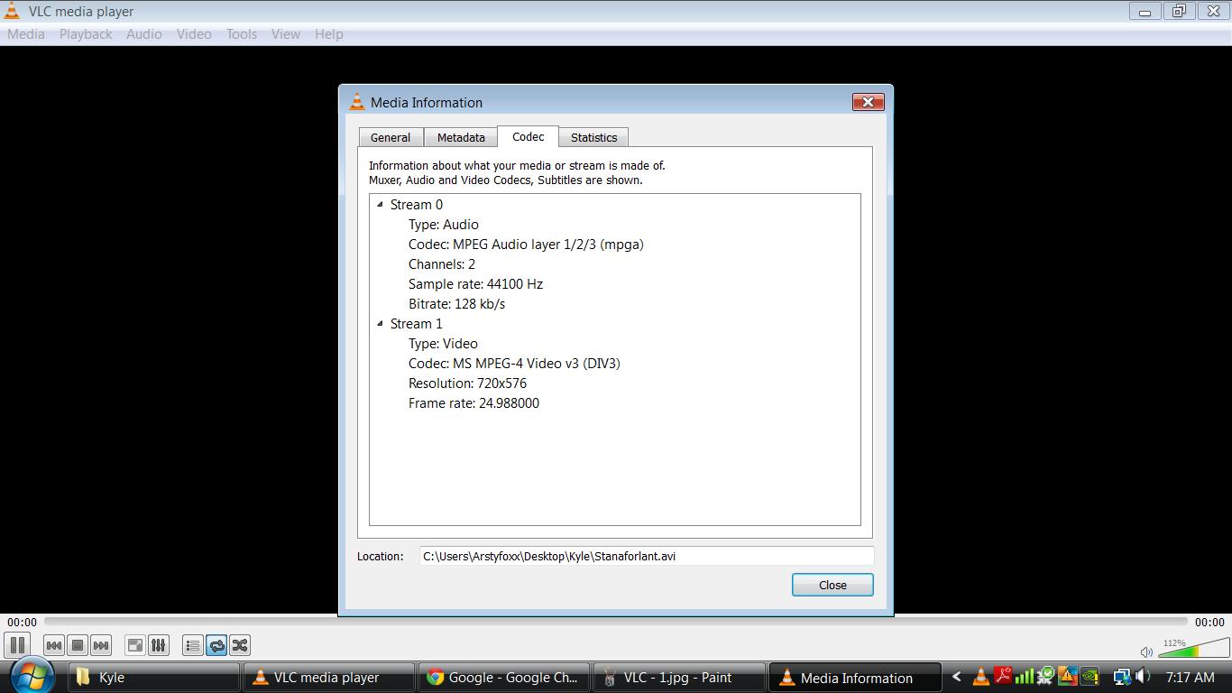 div3 video playback for windows codec