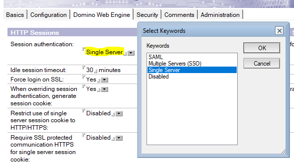 domino http webbserver access dismissed exception