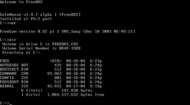 dos trainer disk command