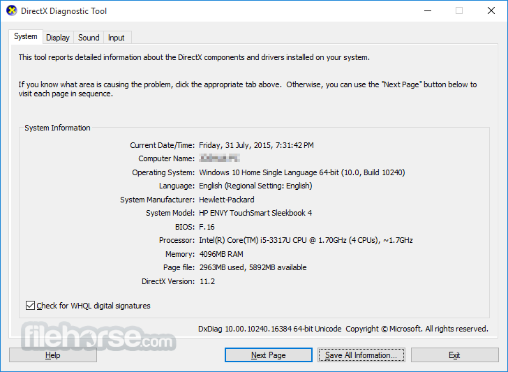 download da última atualização do DirectX 11