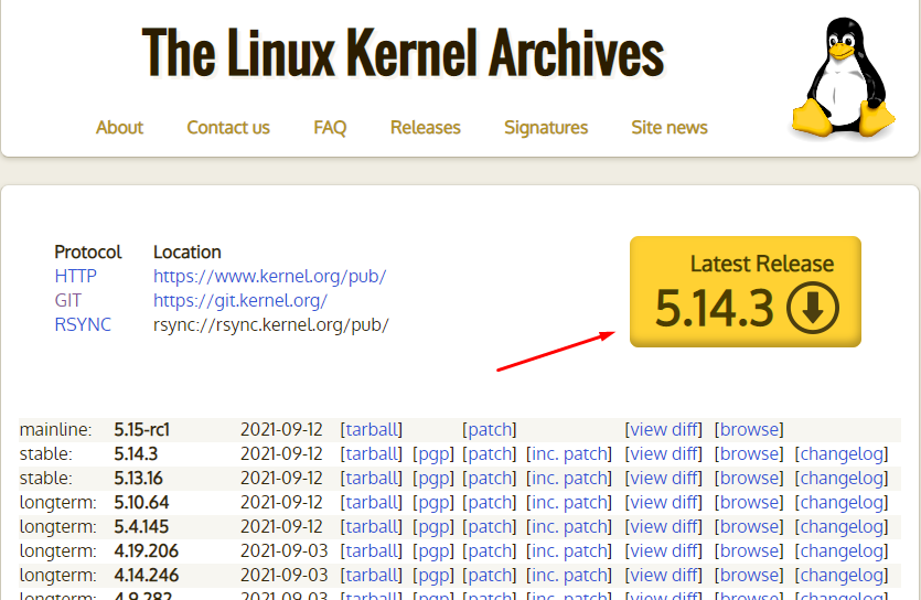 download linux kernel running git