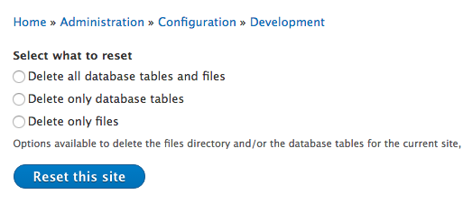 módulo de reinstalación de Drupal