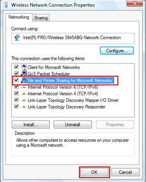 abilitazione della condivisione semplice di file in Windows Vista dell'auto