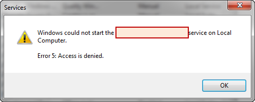 error 5 access is denied service start