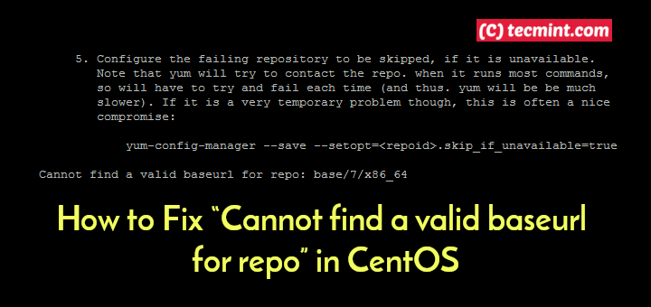 error cannot find valido baseurl for repo addons