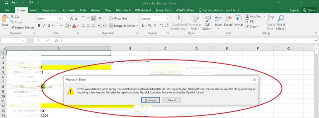 błąd microsoft excel nie może zapisać pliku