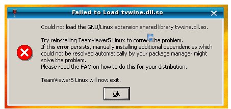 error loading library teamviewer