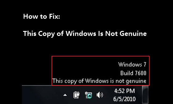 felmeddelande denna kopia av windows är mycket inte äkta