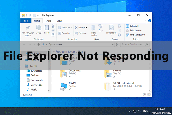 error message windows explorer not responding
