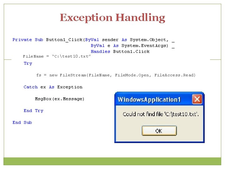 error trapping in vb 2010
