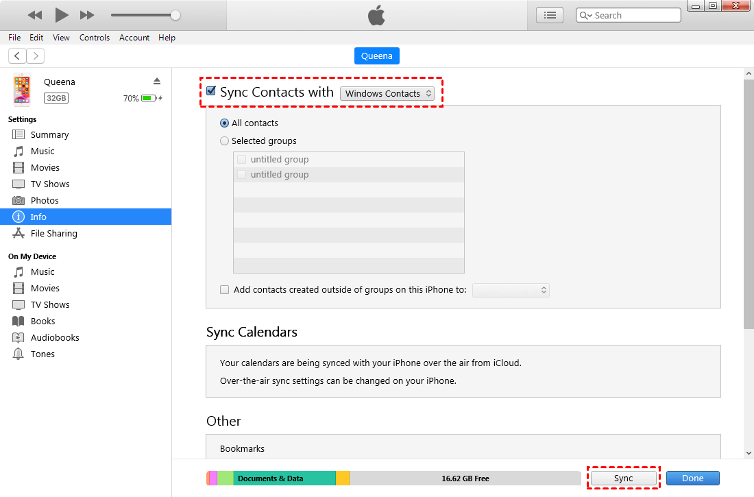 esporta il contatto iPhone come file CSV quando si tratta di Windows 7