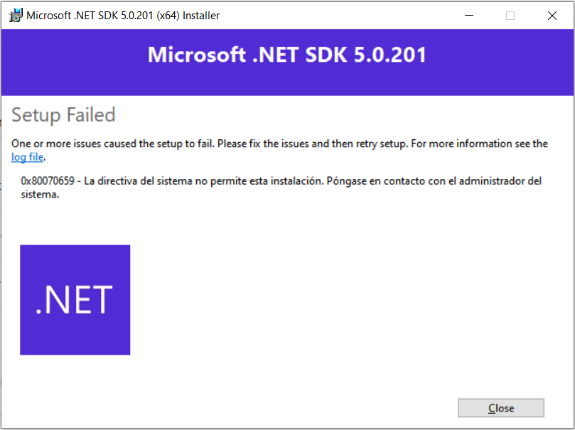 Impossibile installare sul mercato starteam sdk runtime Windows 7