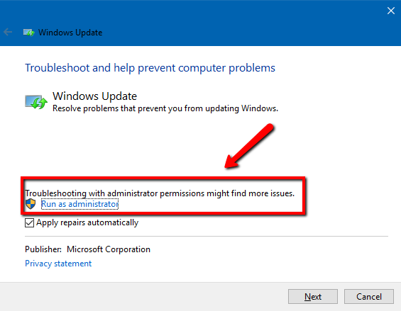 fix problem with windows updates