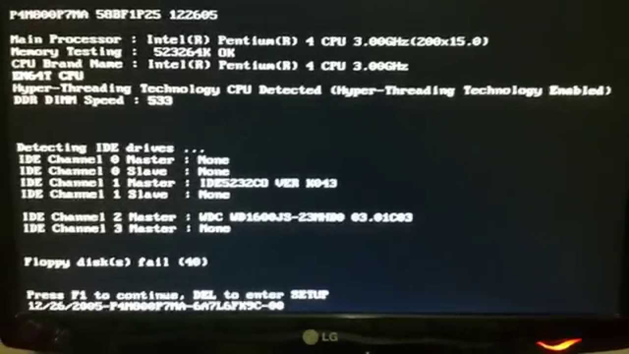 floppy disks fail 40 error on bootup