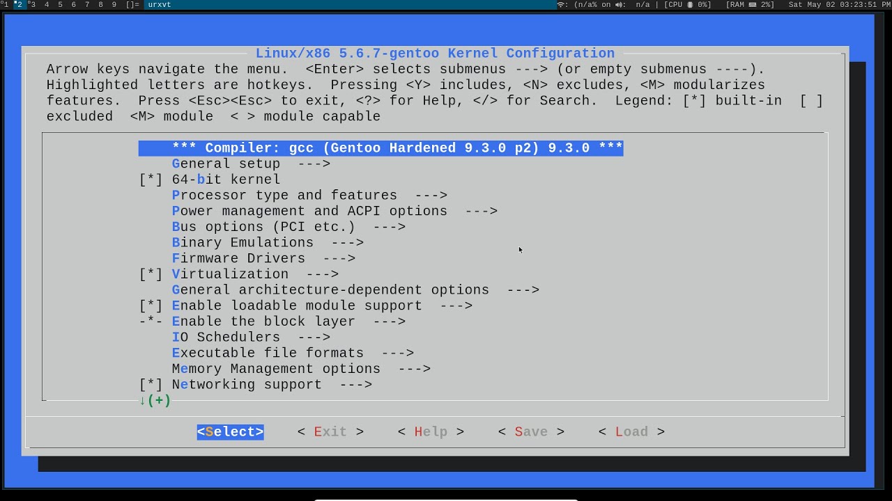 gentoo linux kernel build
