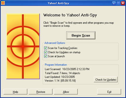 good for free spyware remover yahoo
