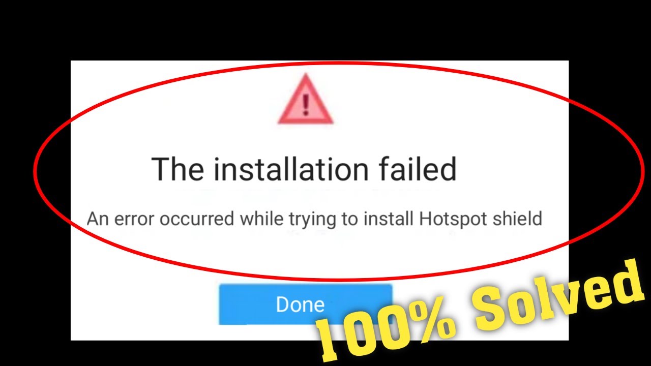 Hotspot-Schild-Installationsfehler