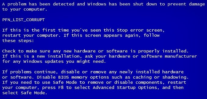 how can i solve blue screen error