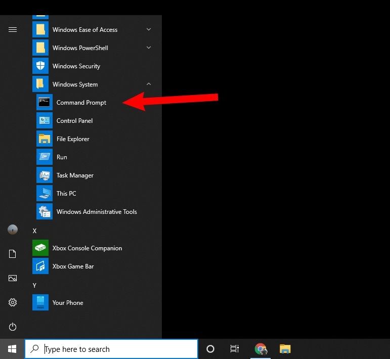 how to bring up command prompt without start menu
