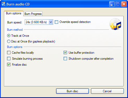 how to shed a dvd in windows xp pro