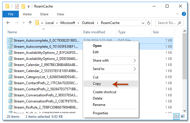 how to export autocomplete list in outlook 2010