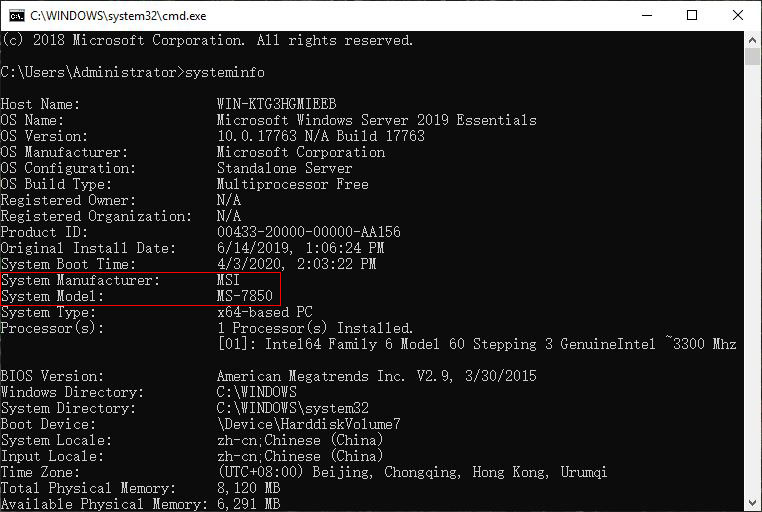 how to find a motherboard model in windows xp